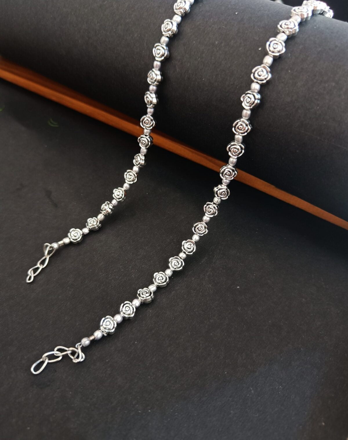 FHF Silver Plated Brass Designer Anklet -03 - Image 2