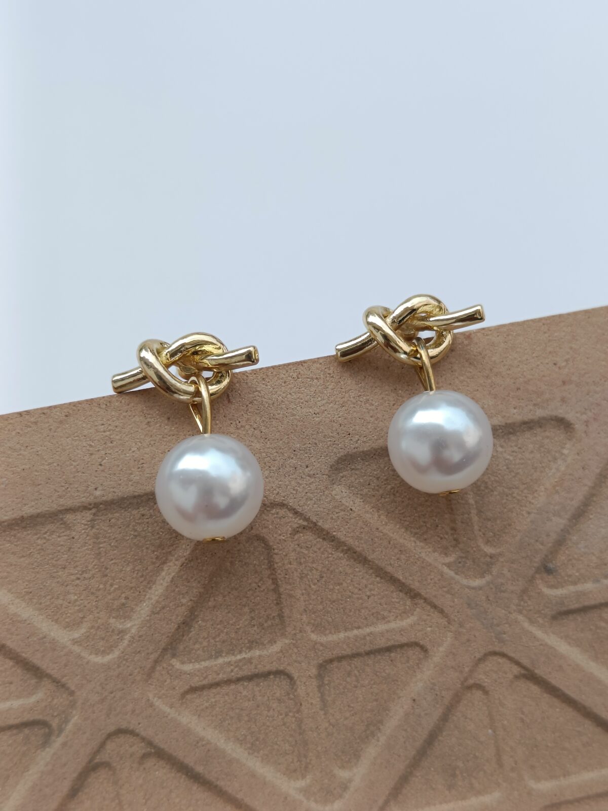 FHF 925 Silver Designer Hanging Pearl Stud Earrings