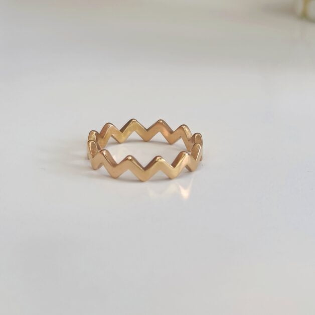 FHF Zigzag Stainless Steel Minimal Ring