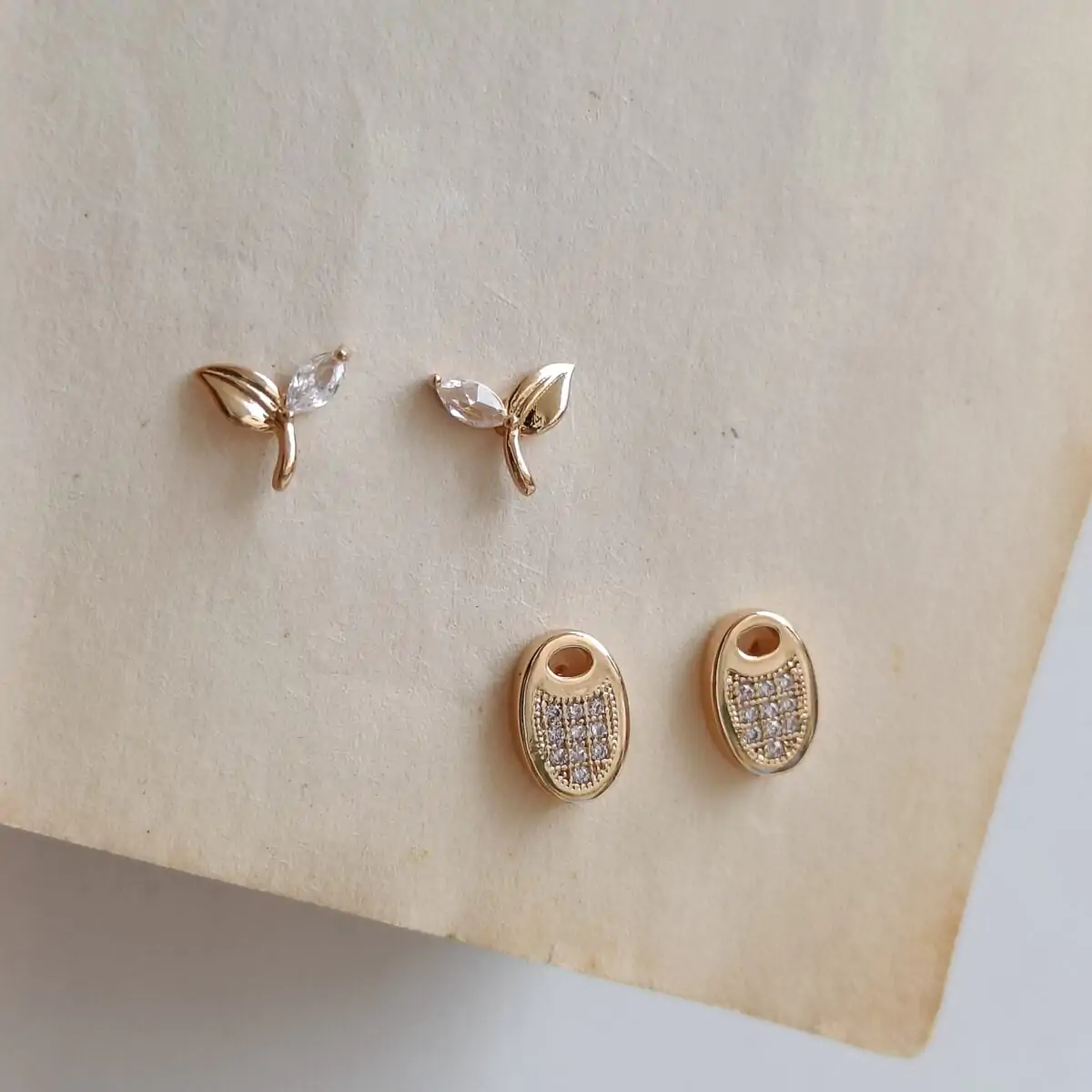 2 Pair of FHF Minimal Stud Earrings