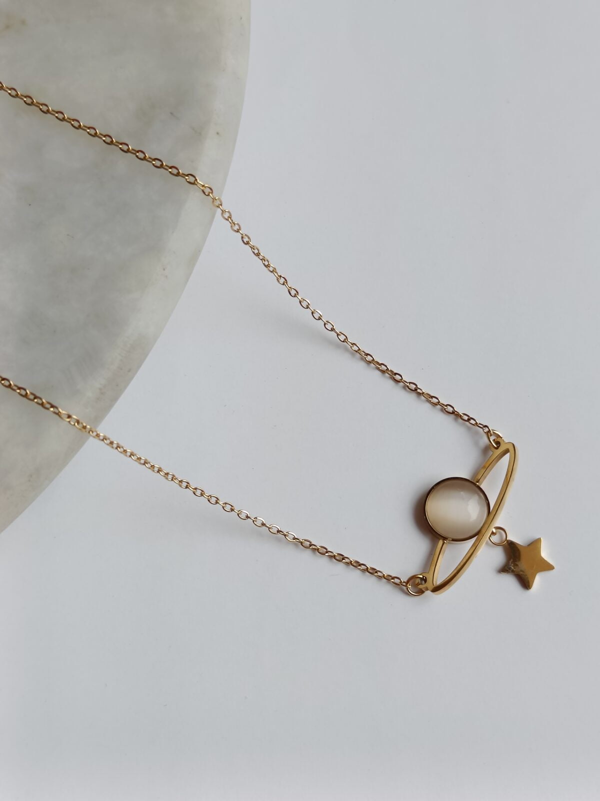 FHF Gold Plated Stainless Steel Star Moon Necklace - Image 2