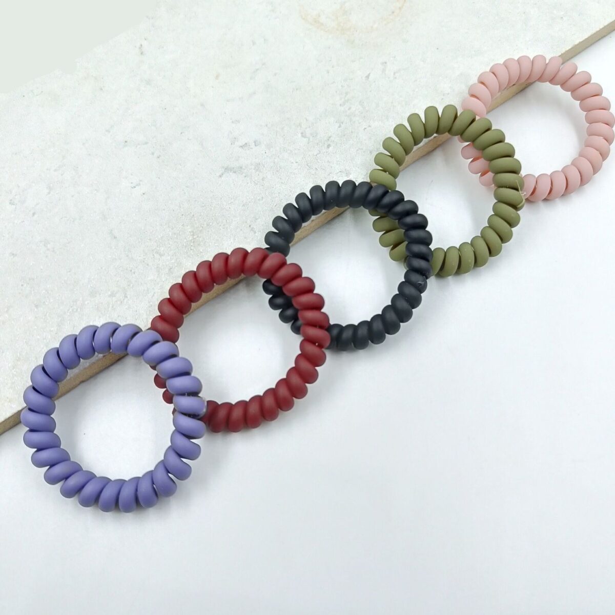 FHF 5 Piece Spiral Hair Ties with Matte Finish -4 - Image 2