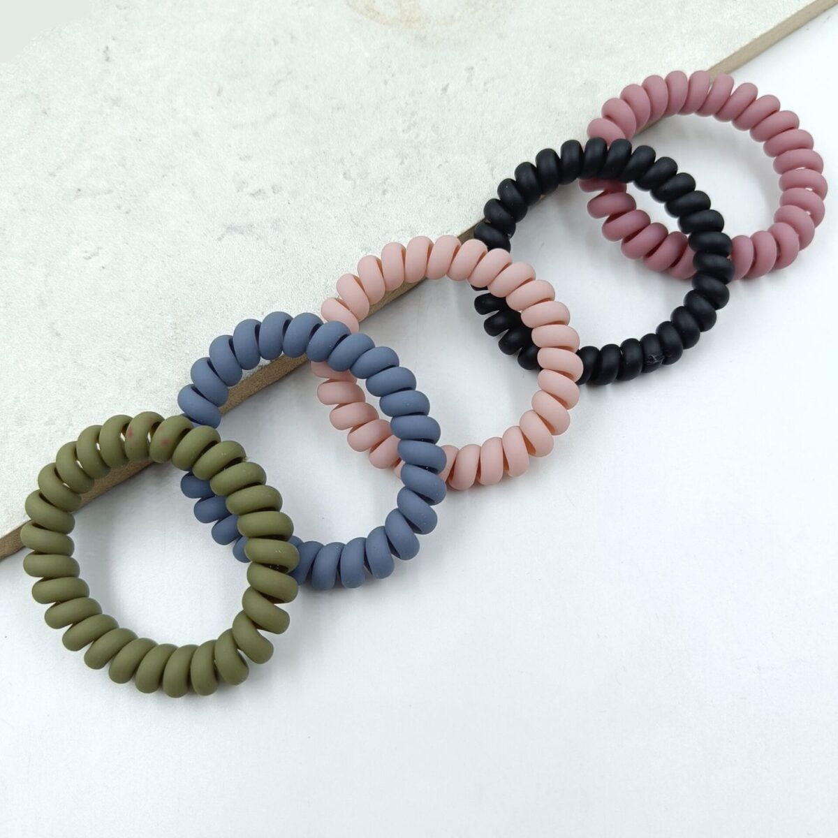 FHF 5 Piece Spiral Hair Ties with Matte Finish -1 - Image 2