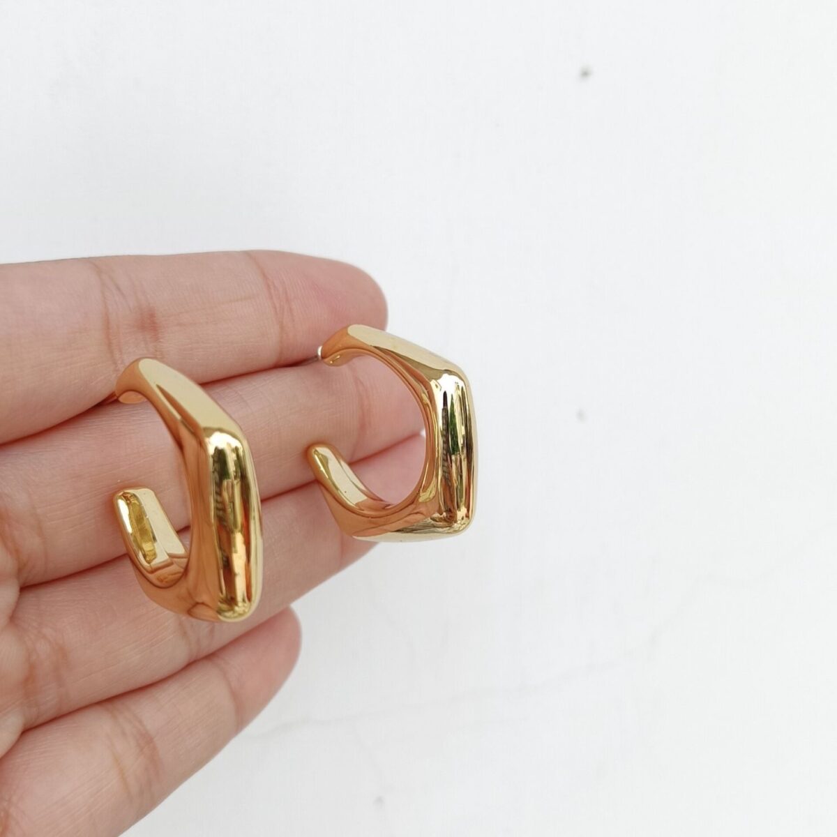 FHF Gold Plated Designer Hoop Earrings - Image 2