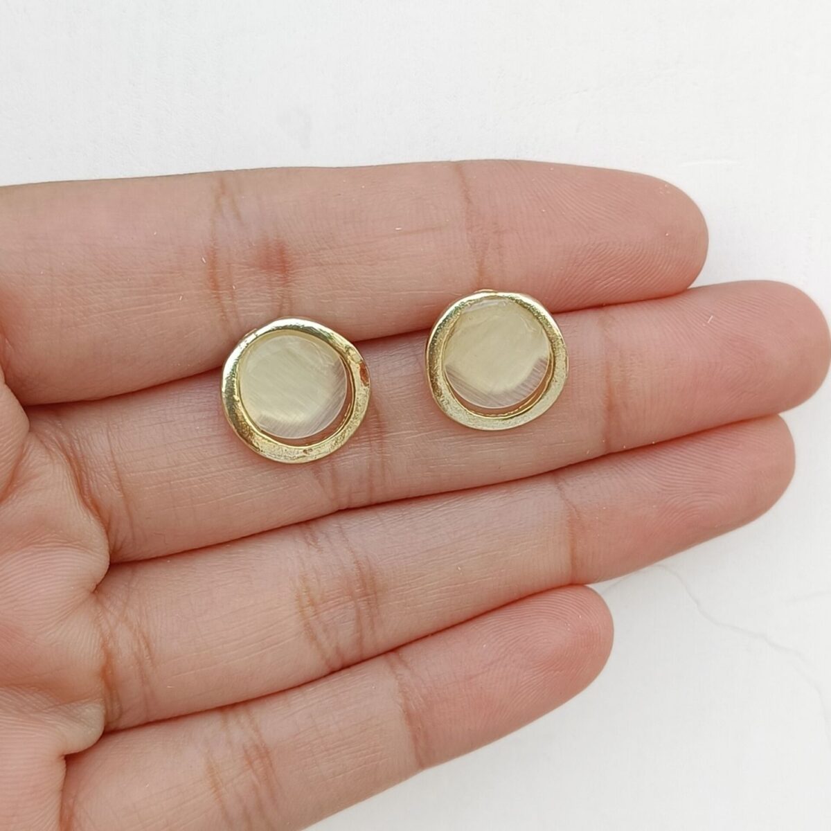 FHF Gold Plated Stone Studded Stud Earrings - Image 3