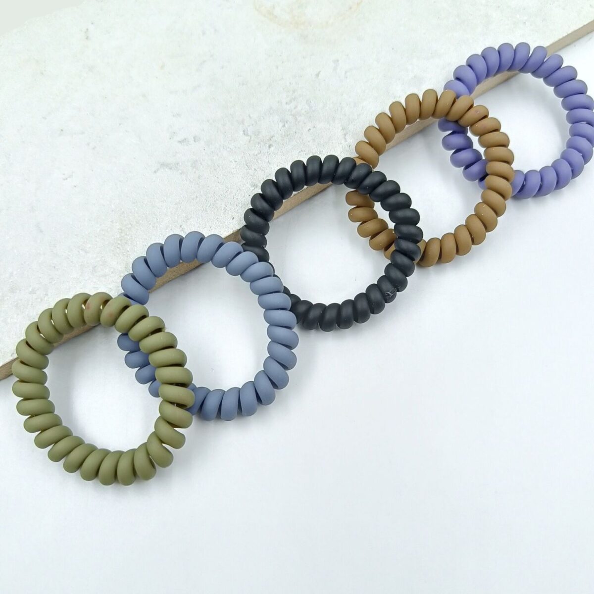 FHF 5 Piece Spiral Hair Ties with Matte Finish -3 - Image 2