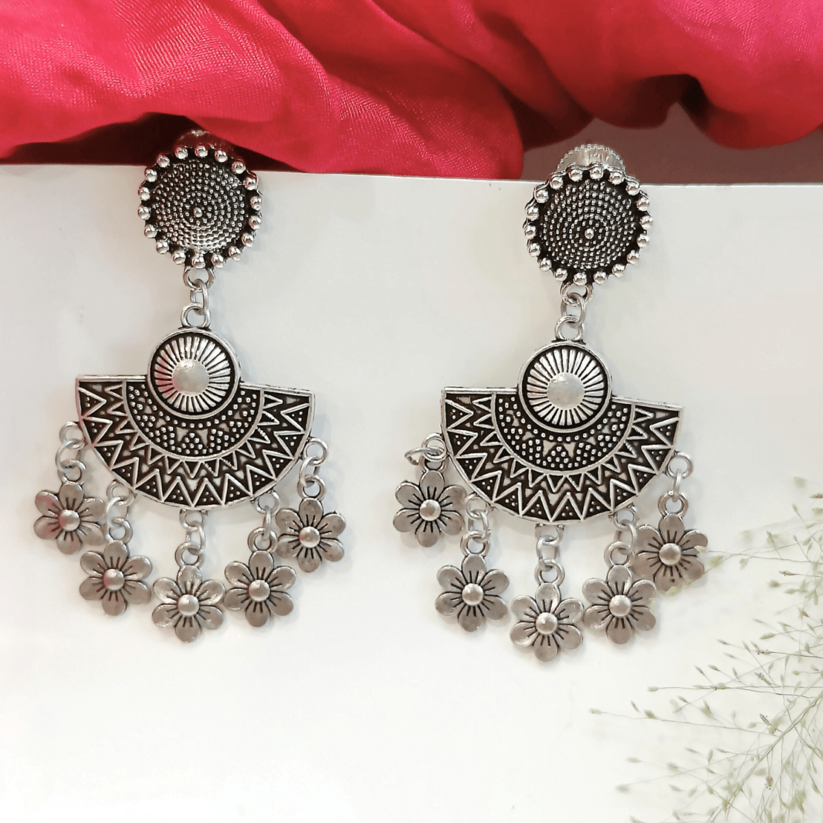 festival, dandiya, navratri, dangler, earrings, oxidised