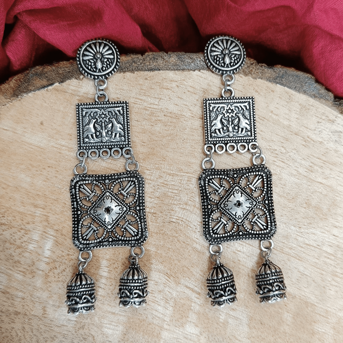 festival, dandiya, navratri,oxidised, earrings, jhumka