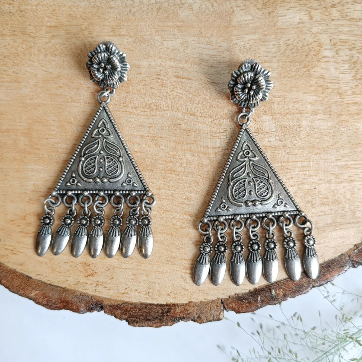 festival, dandiya, navratri, oxidised, traditional,earrings