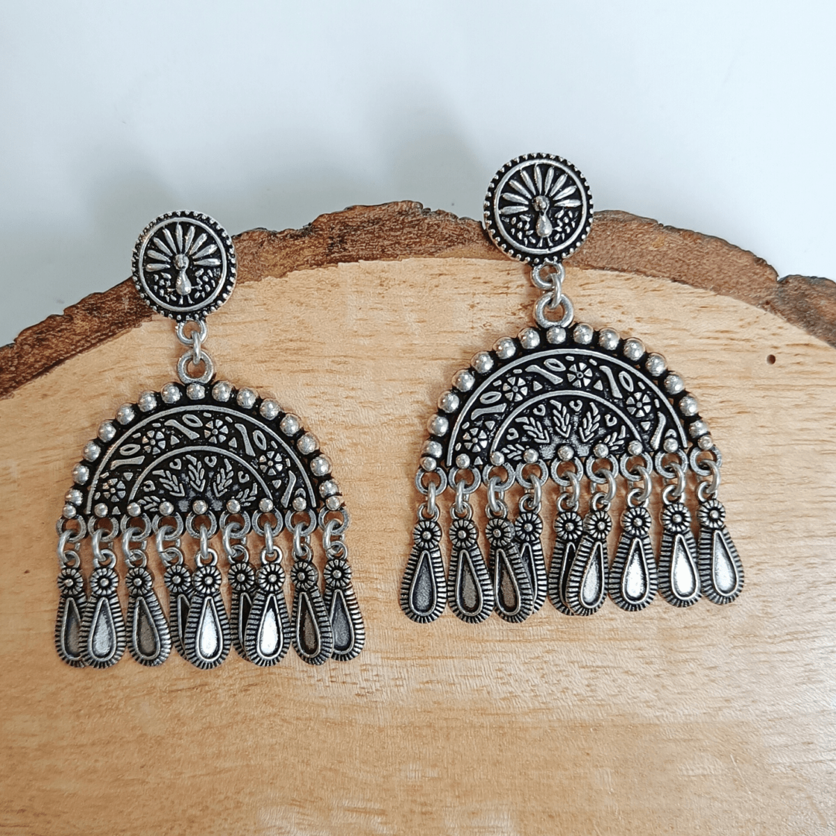 festival, dandiya, navratri, oxidised, earrings, traditional