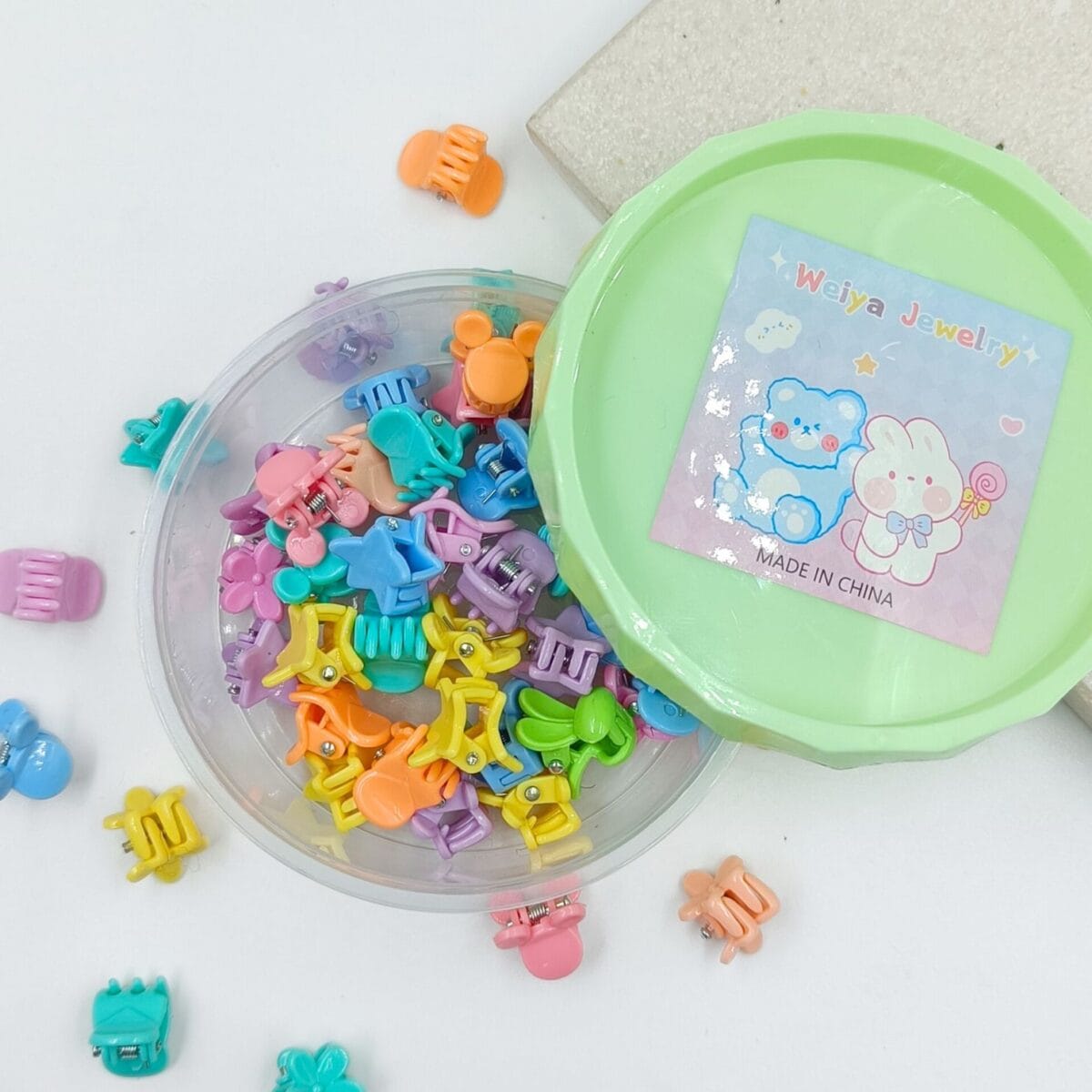 FHF 40 piece Cute Mix Design Mini Claw Clips Box - Image 2