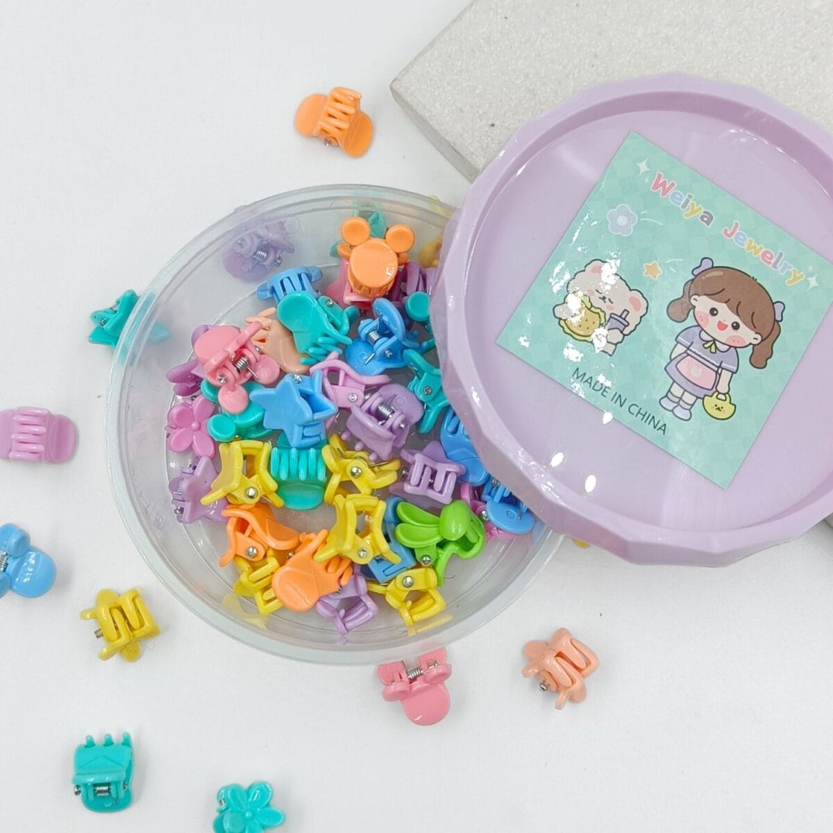 FHF 40 piece Cute Mix Design Mini Claw Clips Box-1 - Image 2