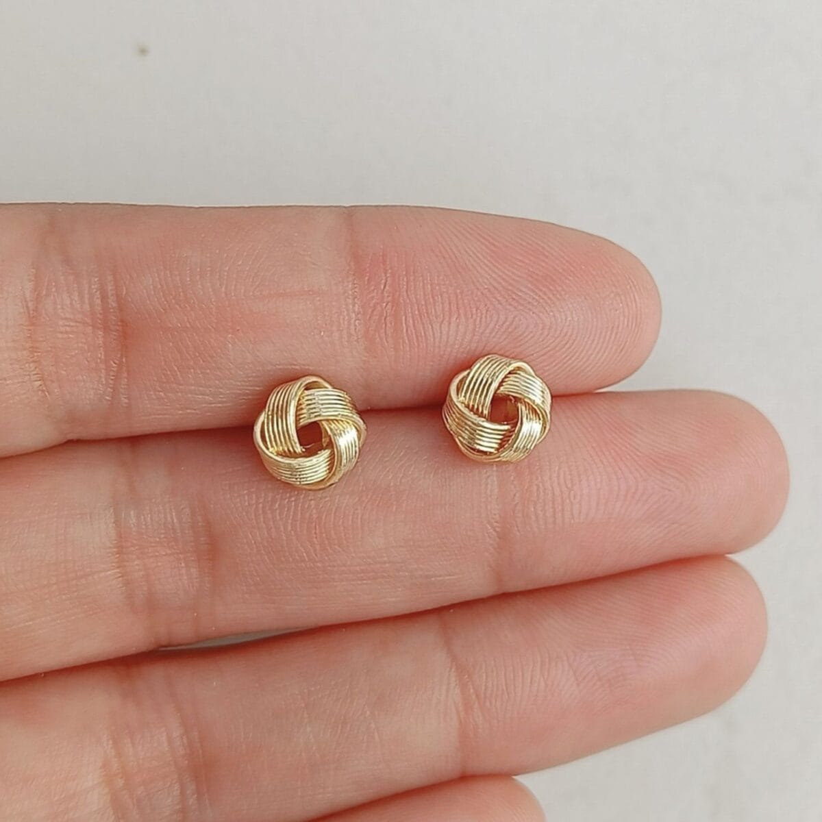 FHF Gold Plated Designer Layred Circular Stud Earrings - Image 3