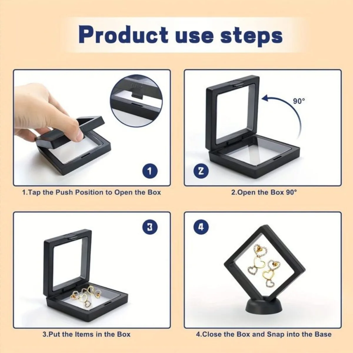 FHF Floating Display Case, Clear PE Film Jewelry Storage Box - Image 2