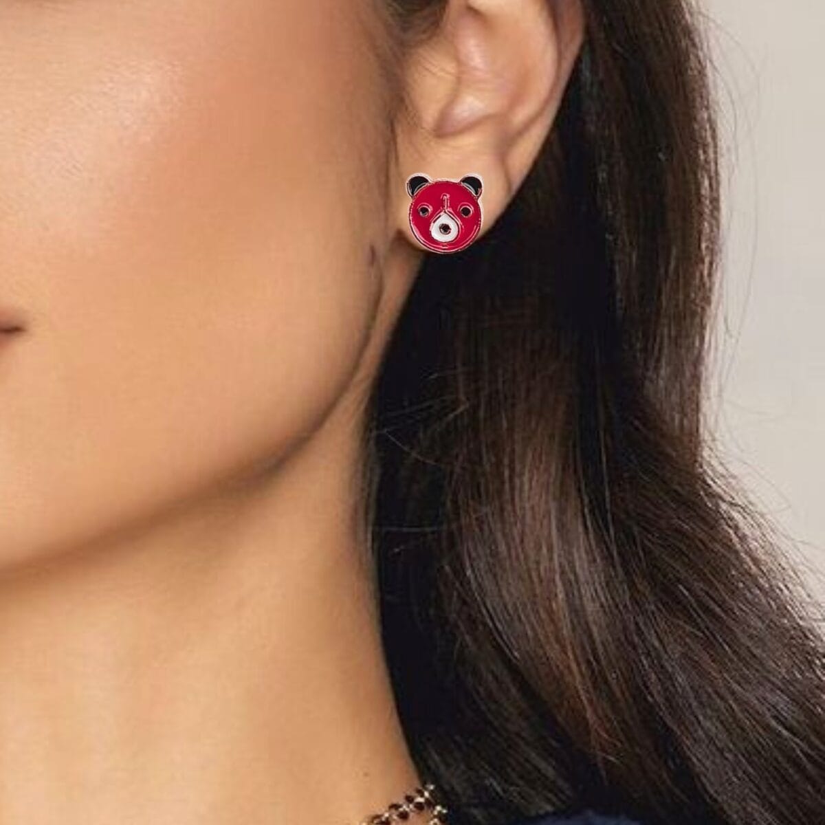 FHF Rose Gold Plated Animal Theme Studded Stud Earrings - Image 2