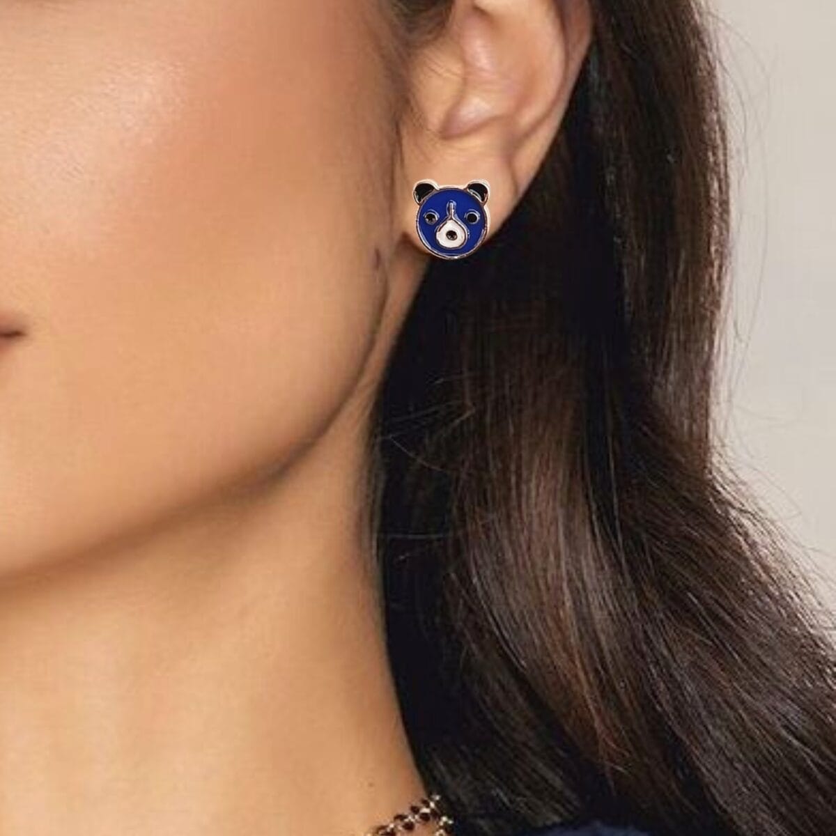 FHF Rose Gold Plated Animal Theme Studded Stud Earrings-1 - Image 2