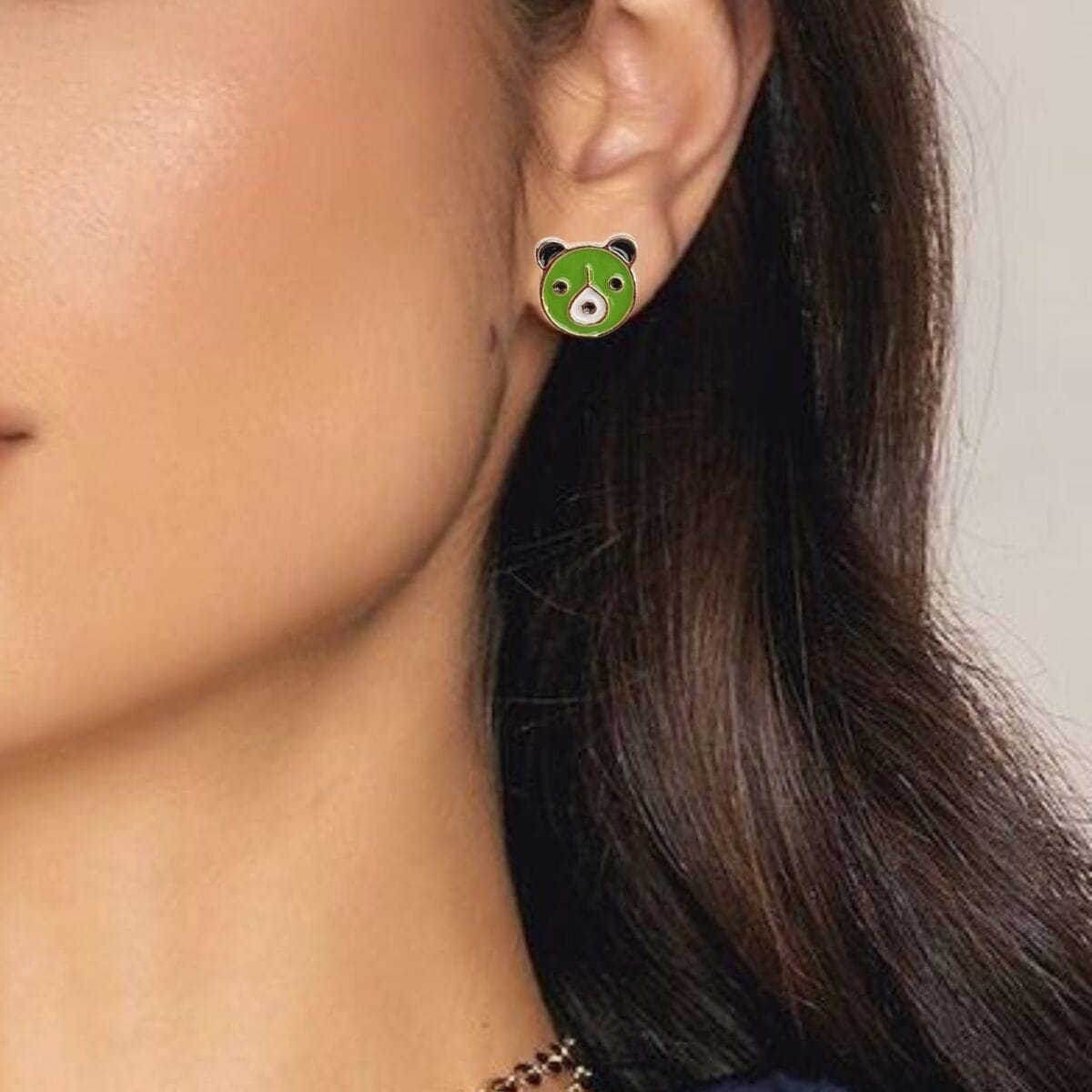 FHF Rose Gold Plated Animal Theme Studded Stud Earrings-2 - Image 2