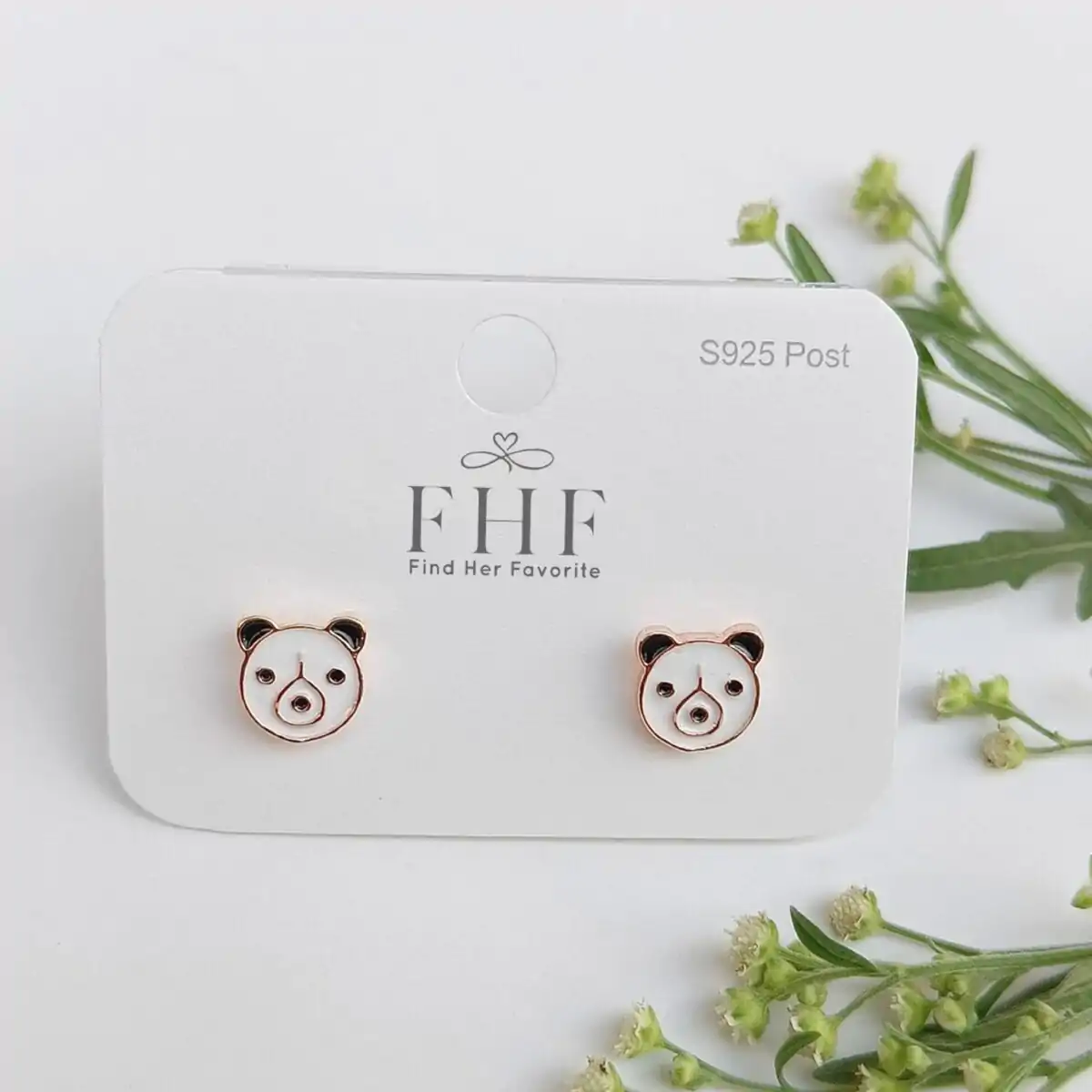 FHF, Earrings, Stud, Green
