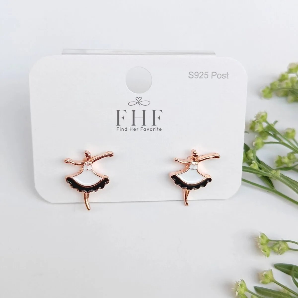FHF, Earrings, Stud, White