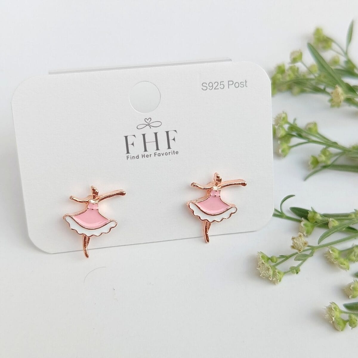 FHF, Earrings, Stud, White