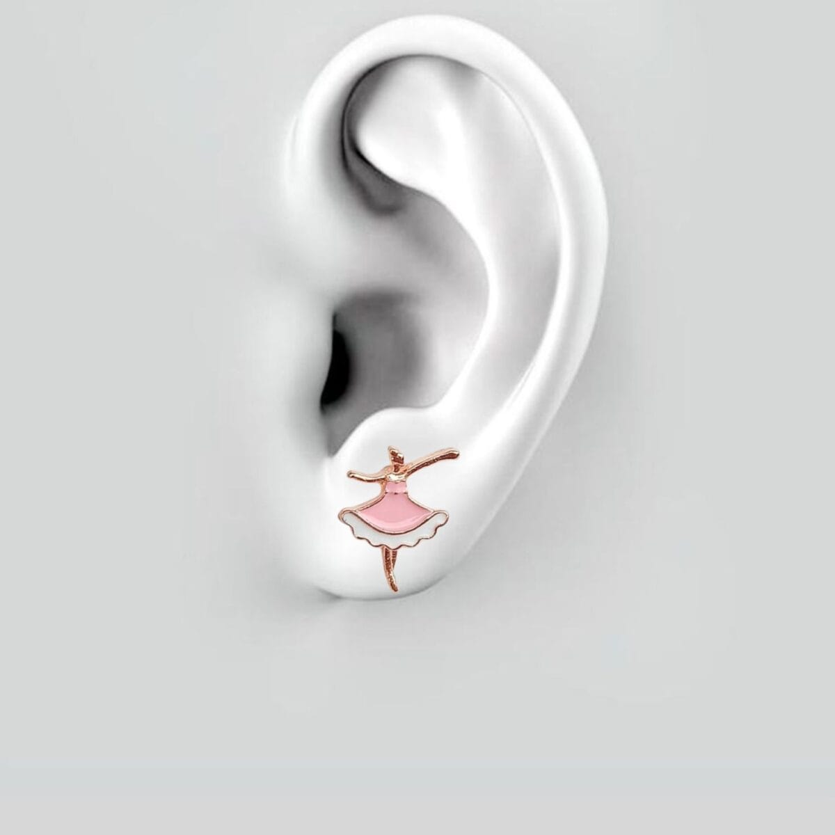 FHF Rose Gold Plated Designer Stud Earrings-3 - Image 3